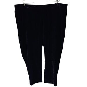 J.Crew NWT Velvet Pull On Easy Pant Black Comfort Sz 24 Flat Front Pockets